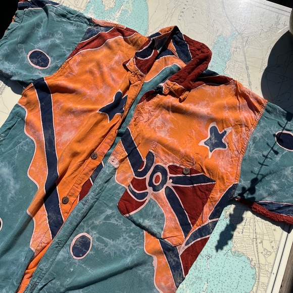 Vintage Other - Vintage 90s Batik Button Up Beach Shirt